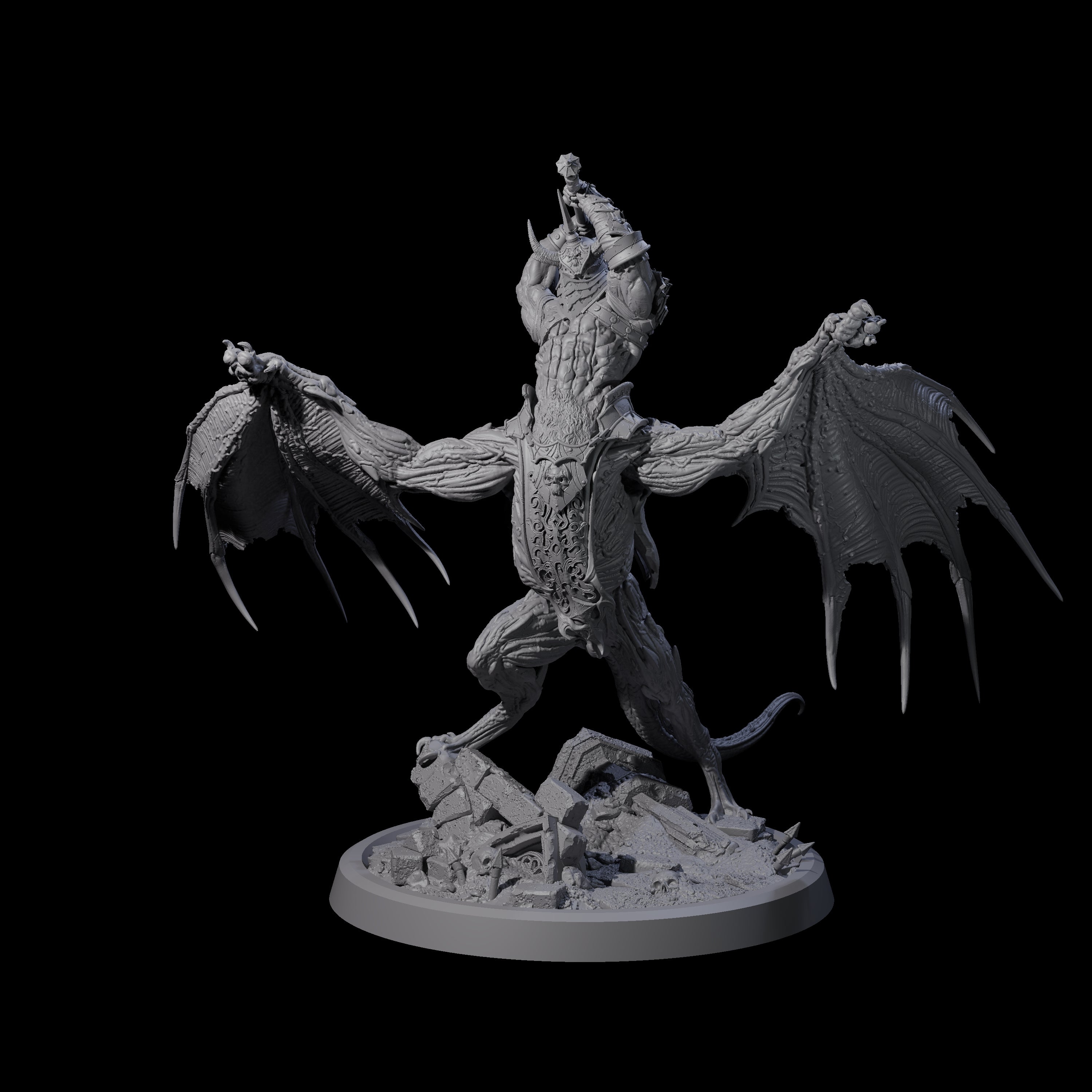 Swinging Bat-Like Cambion B Miniature for Dungeons and Dragons, Pathfinder or other TTRPGs