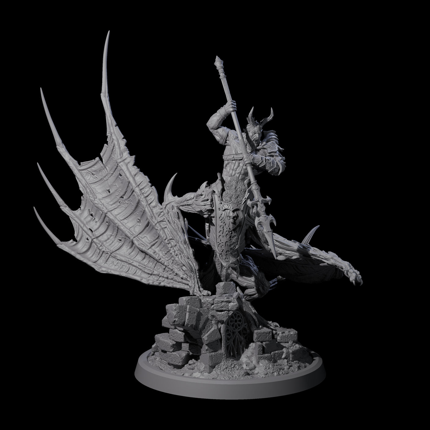 Swinging Bat-Like Cambion C Miniature for Dungeons and Dragons, Pathfinder or other TTRPGs
