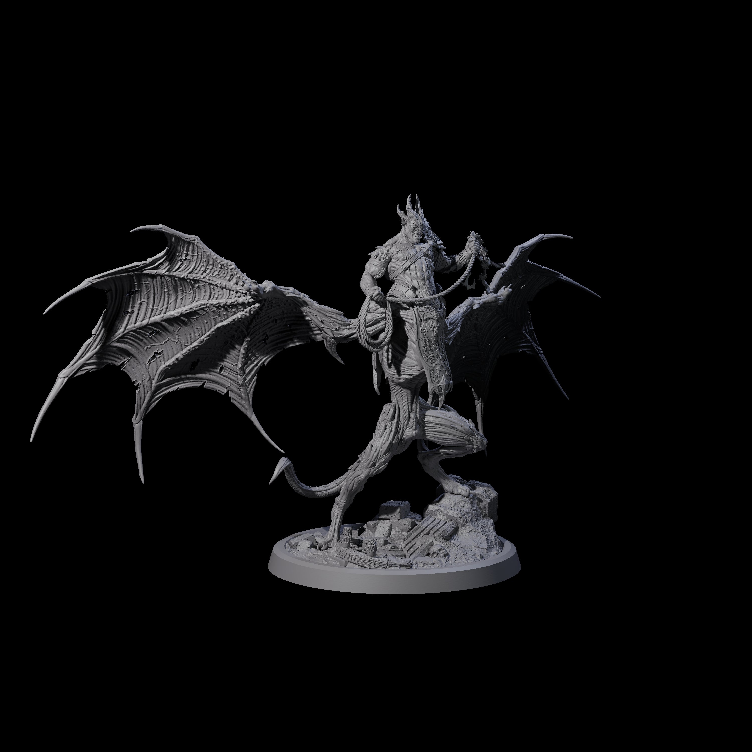 Swinging Bat-Like Cambion D Miniature for Dungeons and Dragons, Pathfinder or other TTRPGs