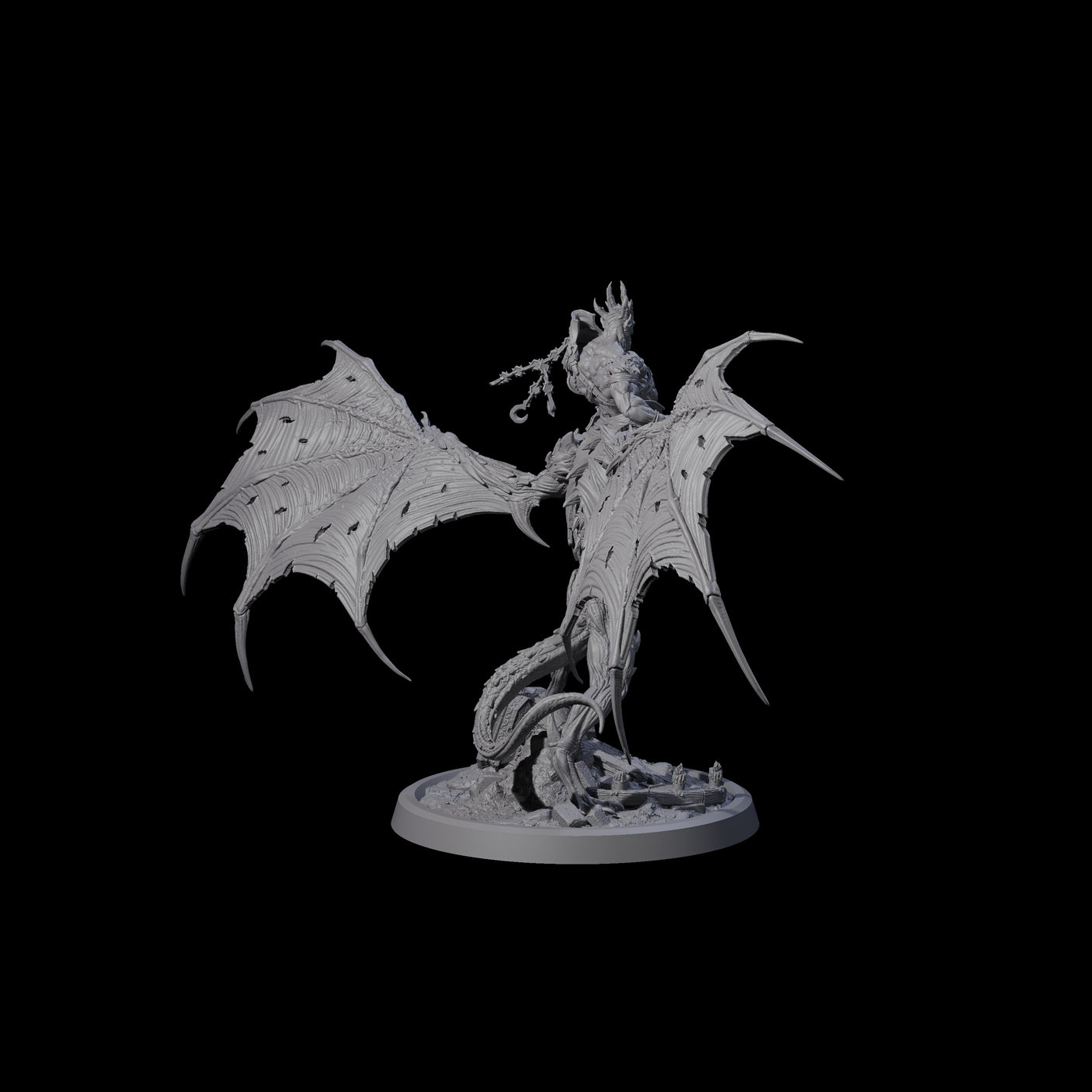 Swinging Bat-Like Cambion D Miniature for Dungeons and Dragons, Pathfinder or other TTRPGs