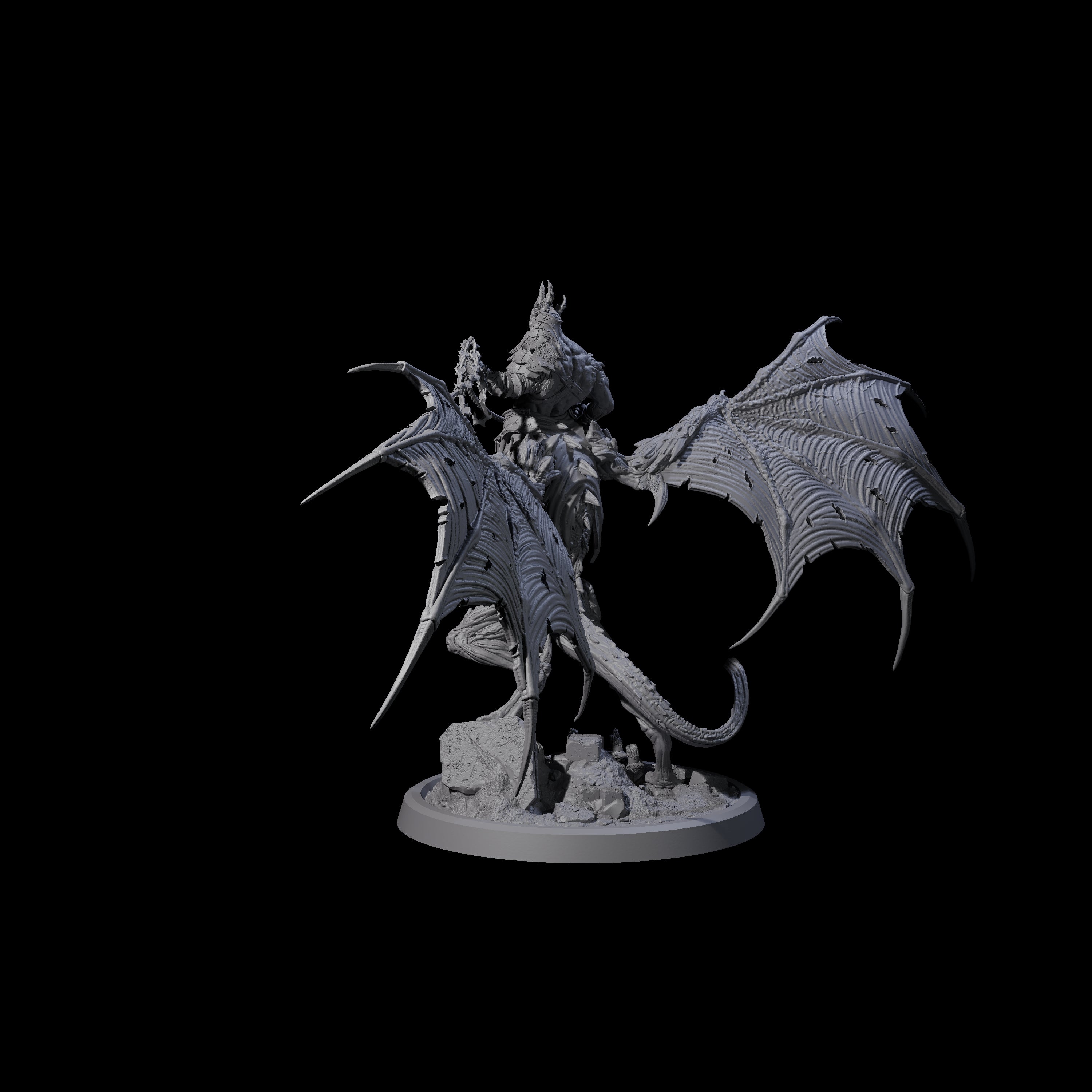 Swinging Bat-Like Cambion D Miniature for Dungeons and Dragons, Pathfinder or other TTRPGs