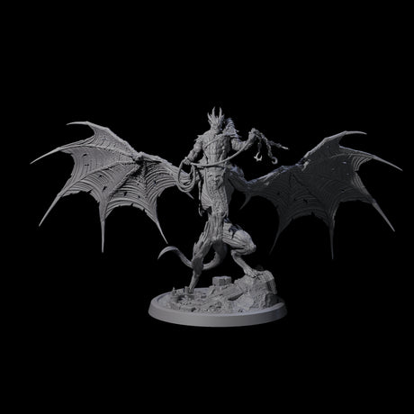 Swinging Bat-Like Cambion D Miniature for Dungeons and Dragons, Pathfinder or other TTRPGs