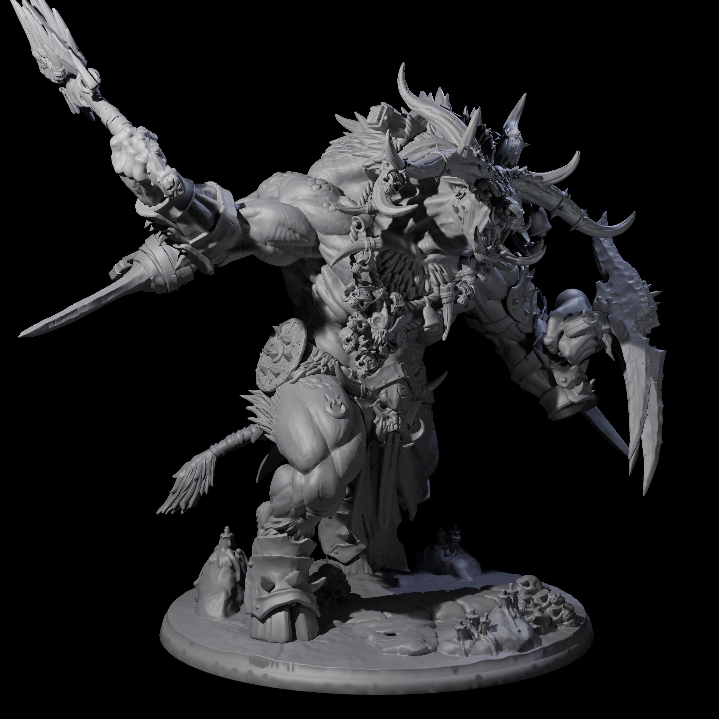 Swinging Beastman Colossus Miniature for Dungeons and Dragons, Pathfinder or other TTRPGs