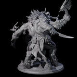 Swinging Beastman Colossus Miniature for Dungeons and Dragons, Pathfinder or other TTRPGs