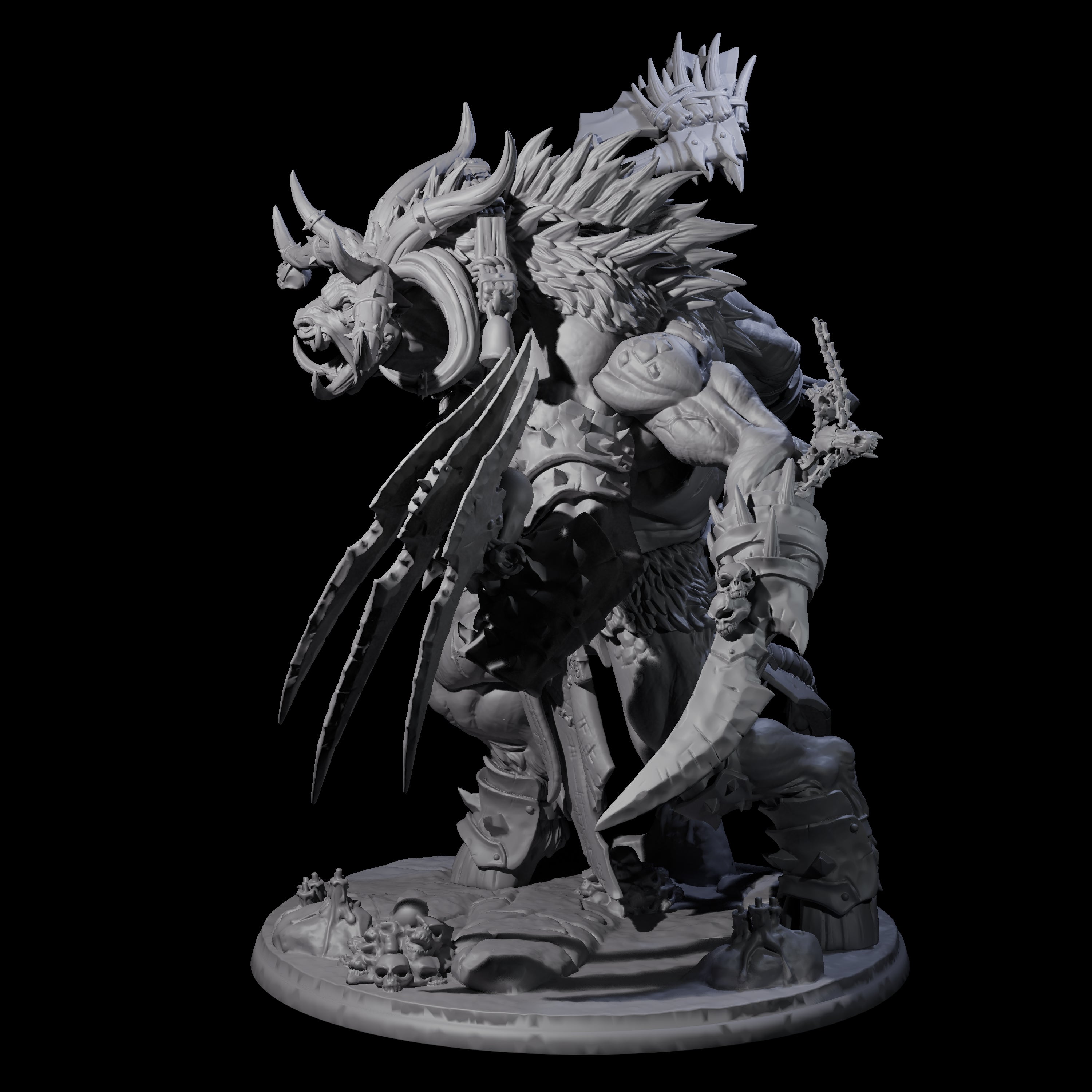 Swinging Beastman Colossus Miniature for Dungeons and Dragons, Pathfinder or other TTRPGs