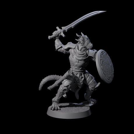 Swinging Dragonborn Flameblade A Miniature for Dungeons and Dragons, Pathfinder or other TTRPGs