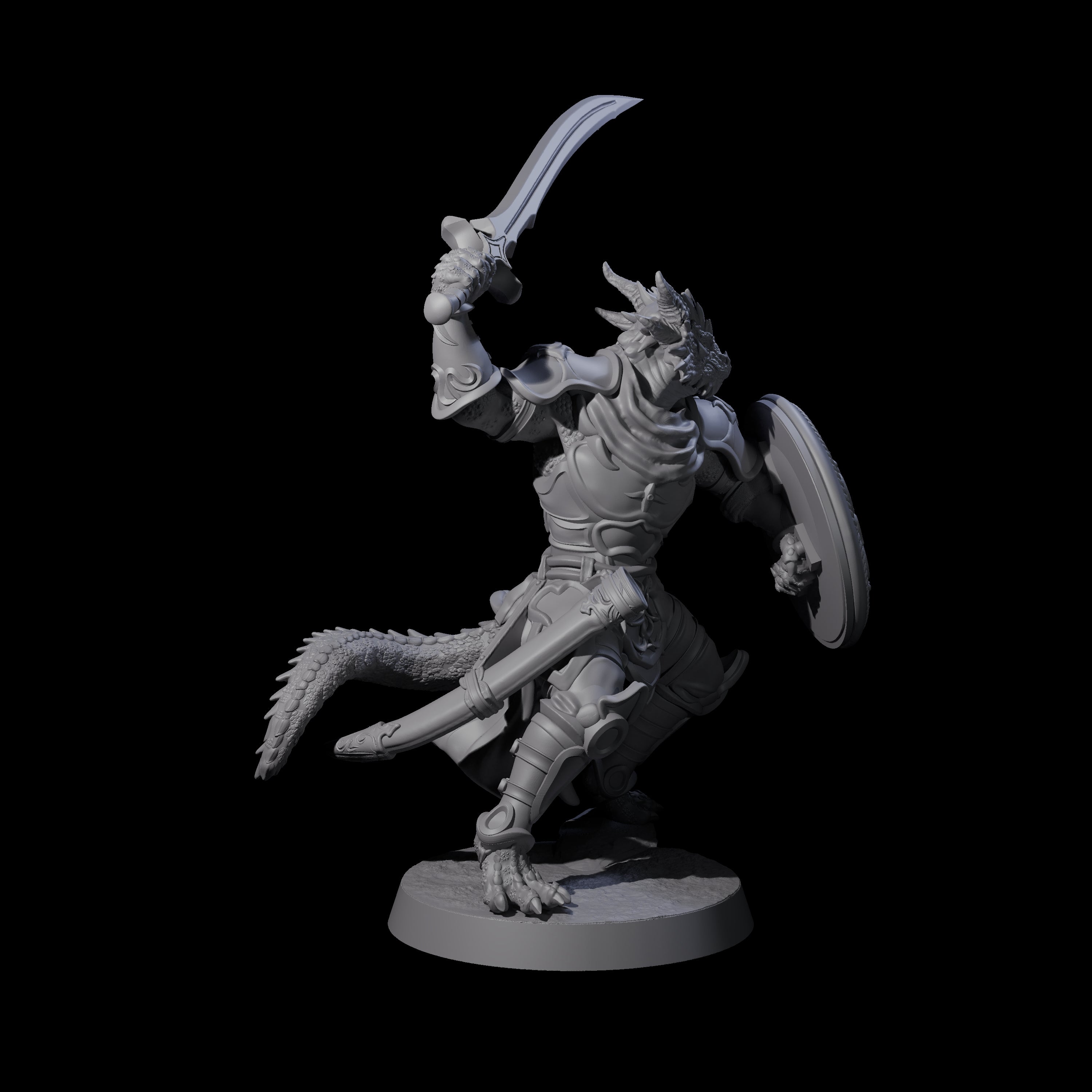 Swinging Dragonborn Flameblade A Miniature for Dungeons and Dragons, Pathfinder or other TTRPGs