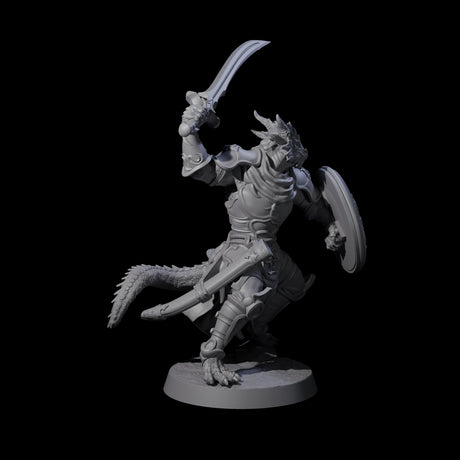 Swinging Dragonborn Flameblade A Miniature for Dungeons and Dragons, Pathfinder or other TTRPGs
