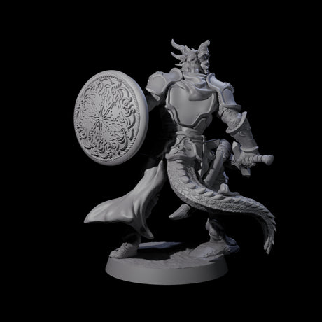 Swinging Dragonborn Flameblade B Miniature for Dungeons and Dragons, Pathfinder or other TTRPGs