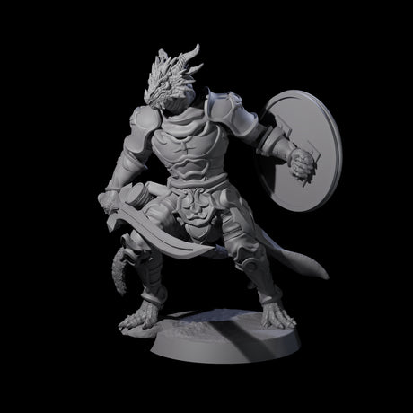 Swinging Dragonborn Flameblade B Miniature for Dungeons and Dragons, Pathfinder or other TTRPGs