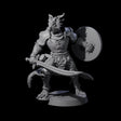 Swinging Dragonborn Flameblade B Miniature for Dungeons and Dragons, Pathfinder or other TTRPGs