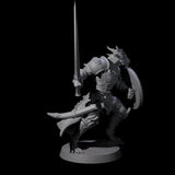 Swinging Dragonborn Flameblade C Miniature for Dungeons and Dragons, Pathfinder or other TTRPGs