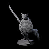Swinging Dragonborn Flameblade C Miniature for Dungeons and Dragons, Pathfinder or other TTRPGs