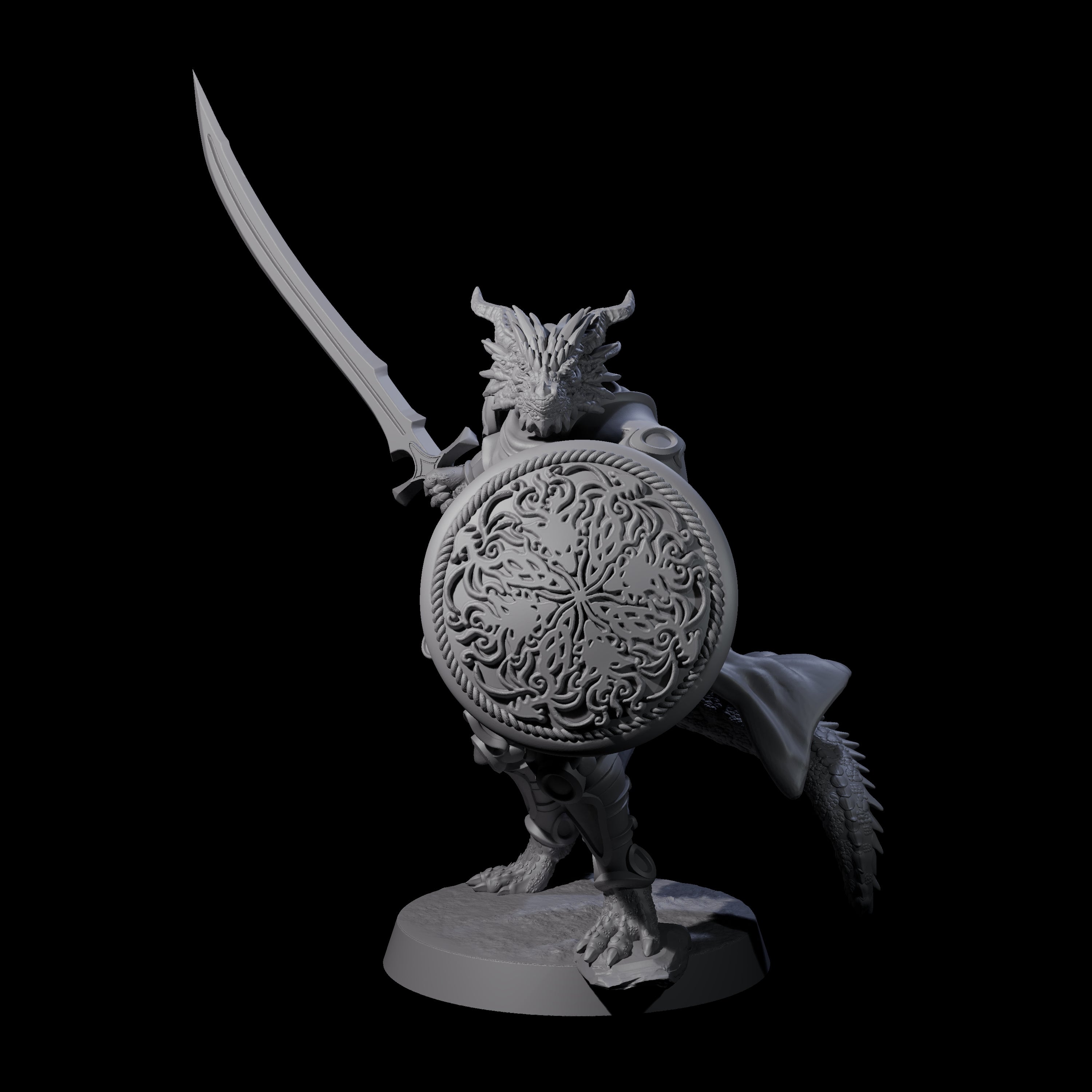 Swinging Dragonborn Flameblade C Miniature for Dungeons and Dragons, Pathfinder or other TTRPGs