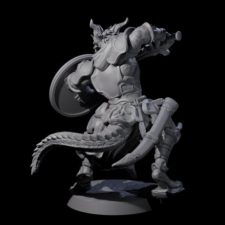 Swinging Dragonborn Flameblade D Miniature for Dungeons and Dragons, Pathfinder or other TTRPGs