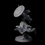 Swinging Dragonborn Flameblade E Miniature for Dungeons and Dragons, Pathfinder or other TTRPGs