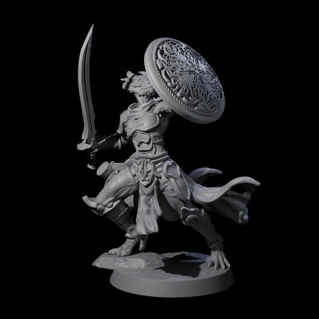 Swinging Dragonborn Flameblade E Miniature for Dungeons and Dragons, Pathfinder or other TTRPGs