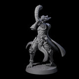 Swinging Dragonborn Flameblade F Miniature for Dungeons and Dragons, Pathfinder or other TTRPGs