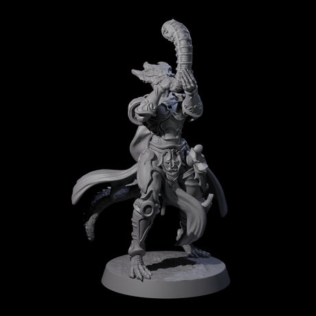 Swinging Dragonborn Flameblade F Miniature for Dungeons and Dragons, Pathfinder or other TTRPGs