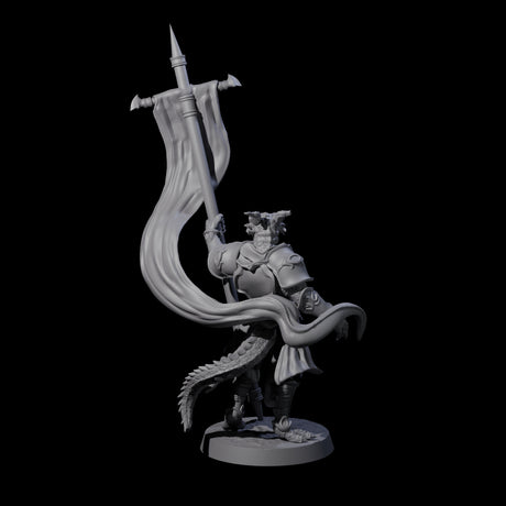 Swinging Dragonborn Flameblade G Miniature for Dungeons and Dragons, Pathfinder or other TTRPGs