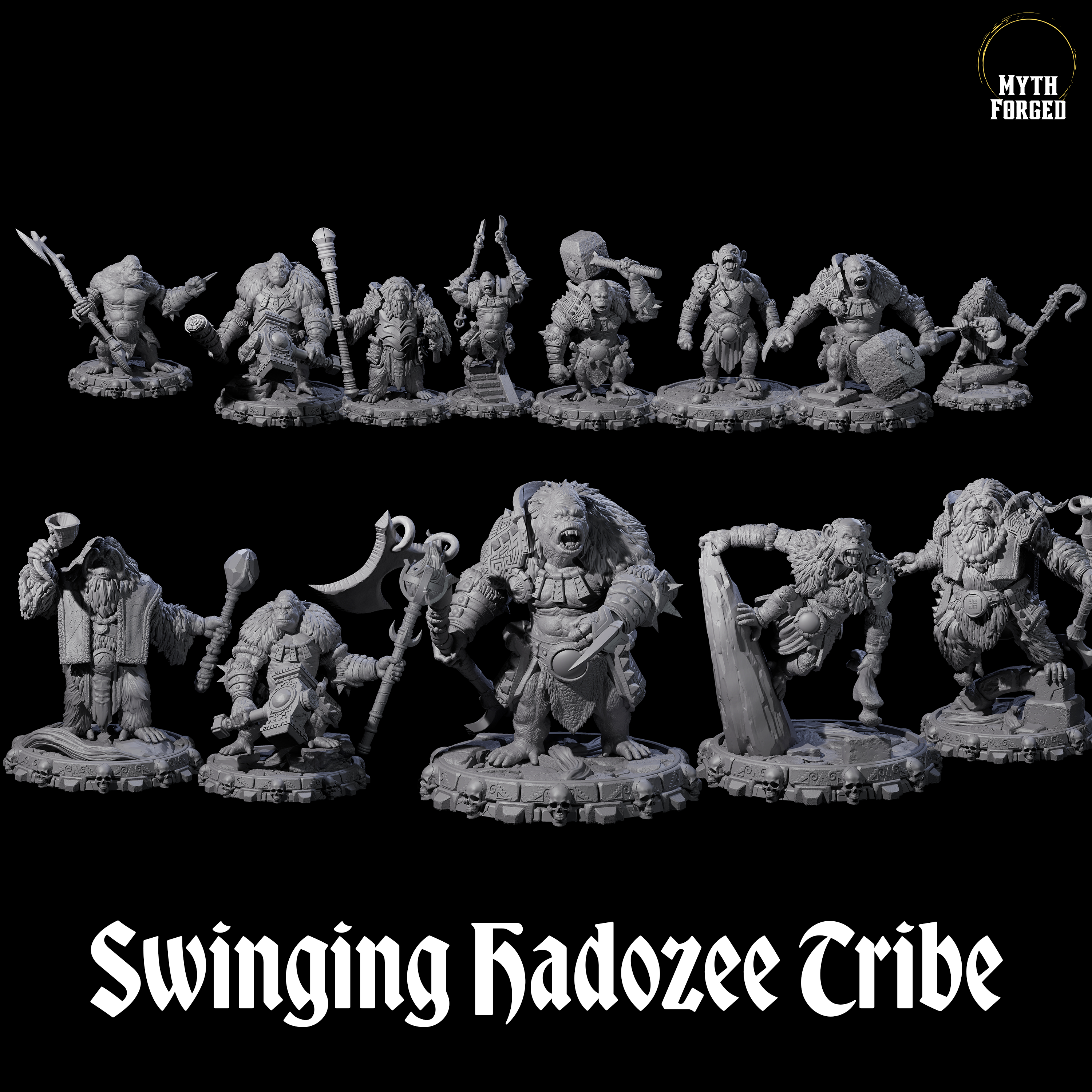 Swinging Hadozee Tribe Miniature for Dungeons and Dragons, Pathfinder or other TTRPGs