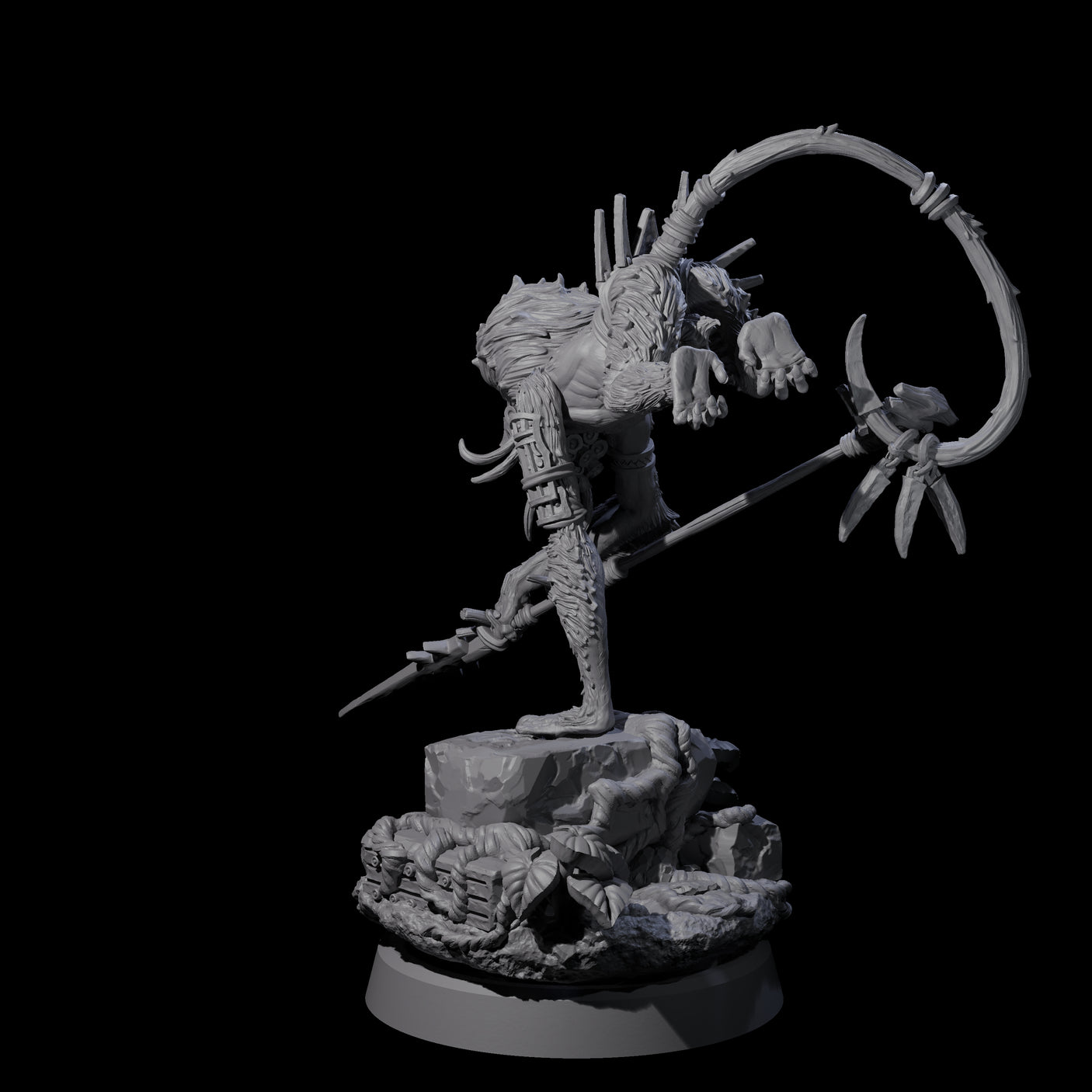 Swinging Hazodee Shaman A Miniature for Dungeons and Dragons, Pathfinder or other TTRPGs