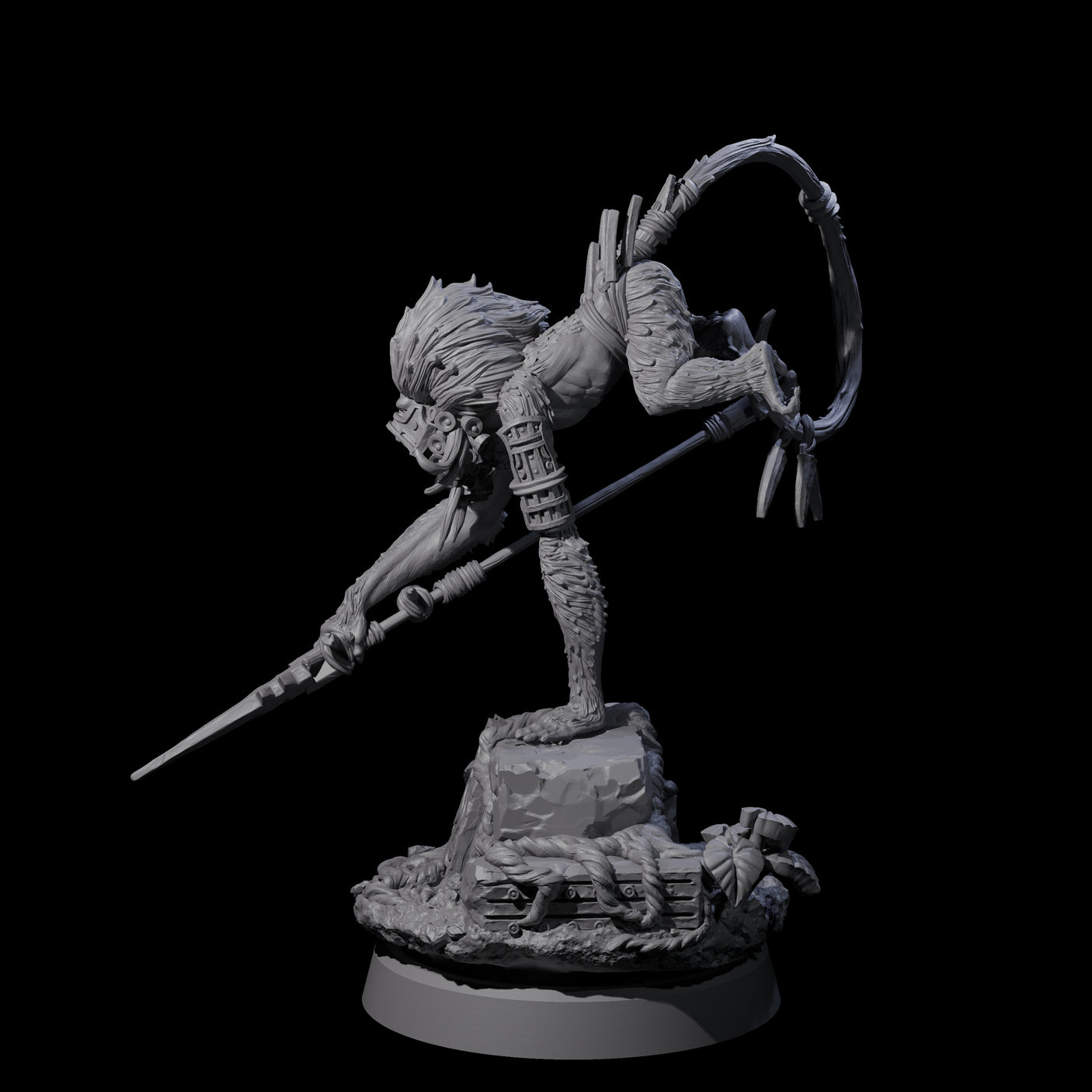 Swinging Hazodee Shaman A Miniature for Dungeons and Dragons, Pathfinder or other TTRPGs