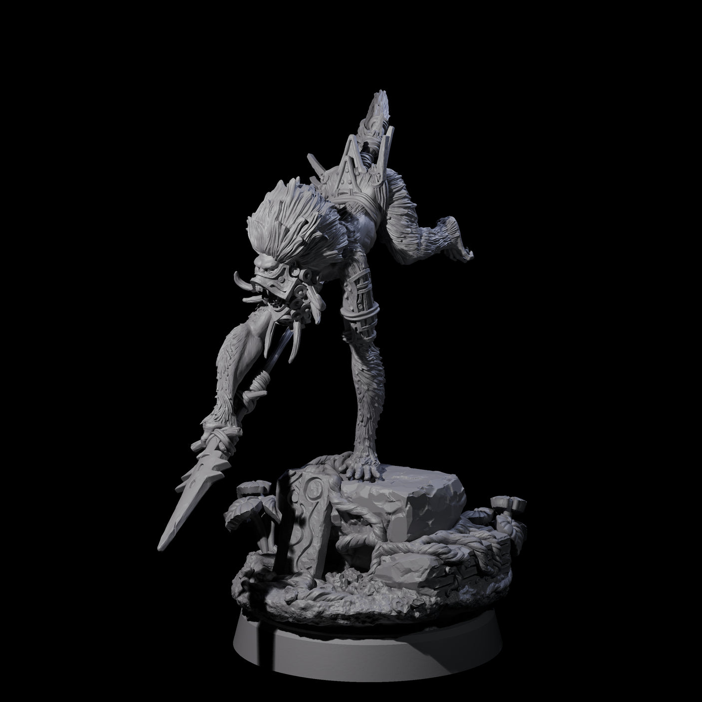 Swinging Hazodee Shaman A Miniature for Dungeons and Dragons, Pathfinder or other TTRPGs