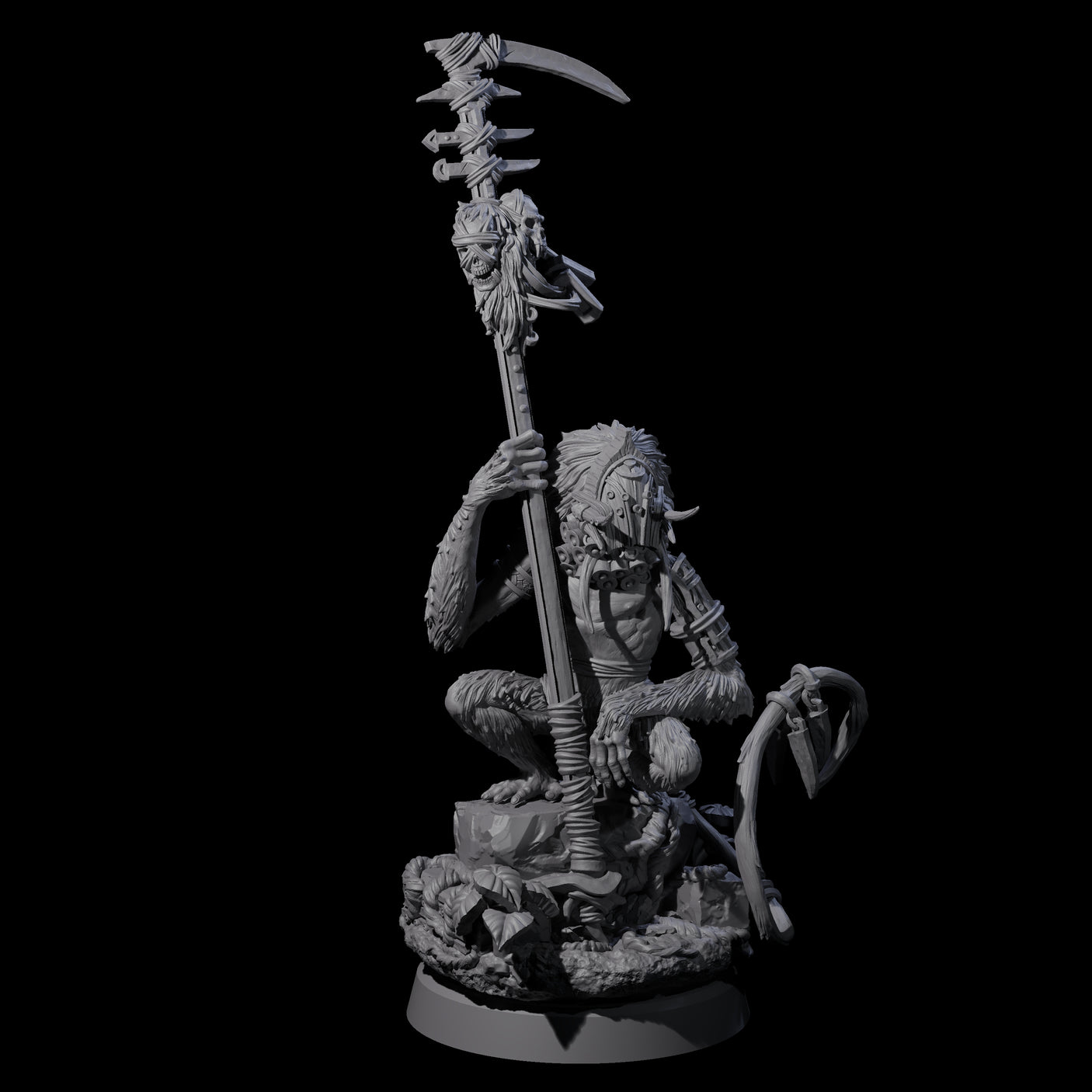 Swinging Hazodee Shaman B Miniature for Dungeons and Dragons, Pathfinder or other TTRPGs