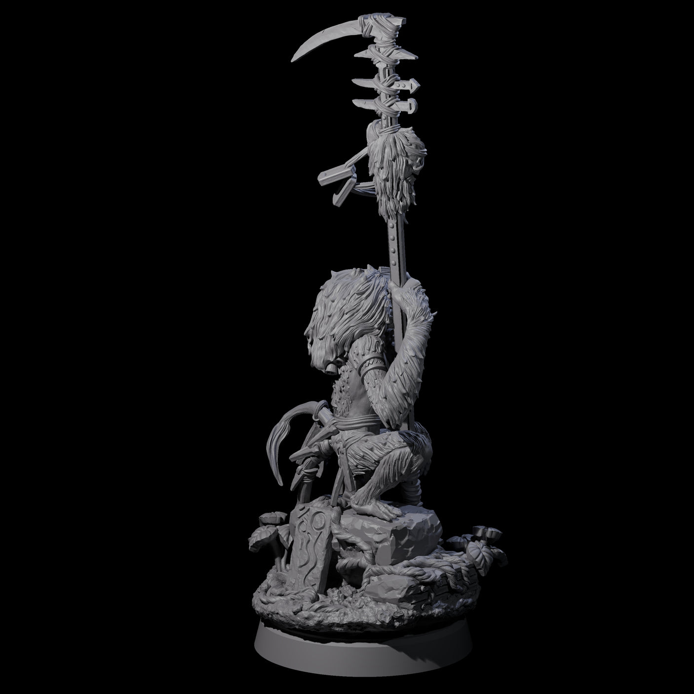 Swinging Hazodee Shaman B Miniature for Dungeons and Dragons, Pathfinder or other TTRPGs