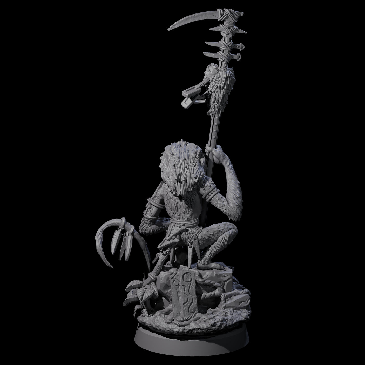 Swinging Hazodee Shaman B Miniature for Dungeons and Dragons, Pathfinder or other TTRPGs