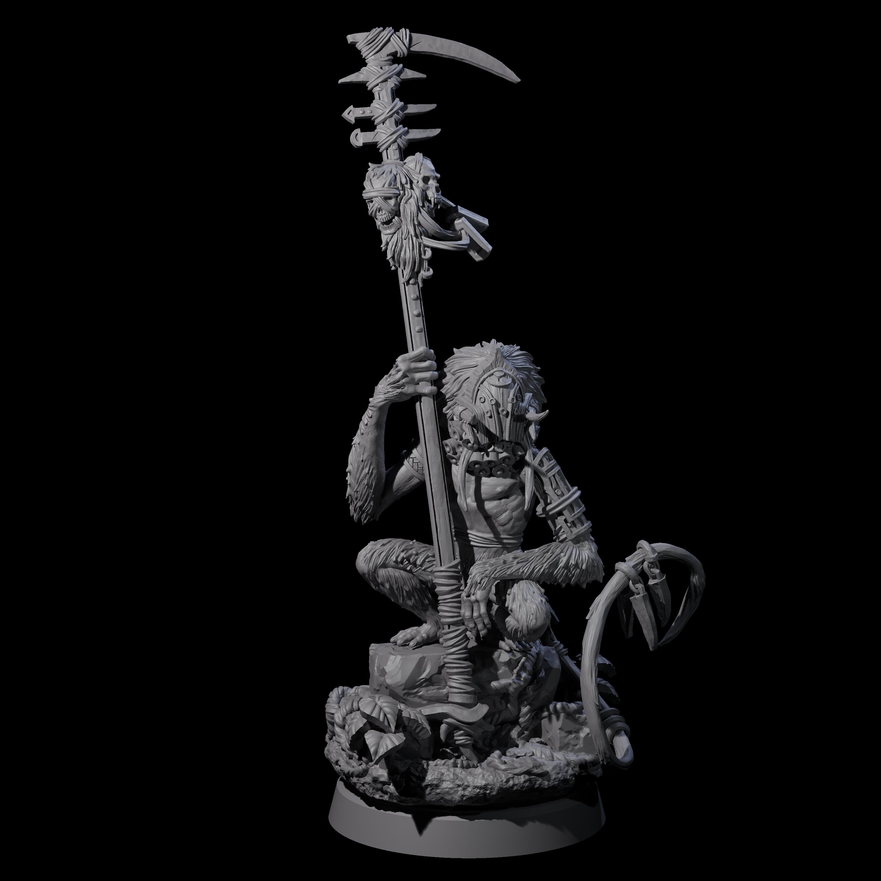 Swinging Hazodee Shaman B Miniature for Dungeons and Dragons, Pathfinder or other TTRPGs