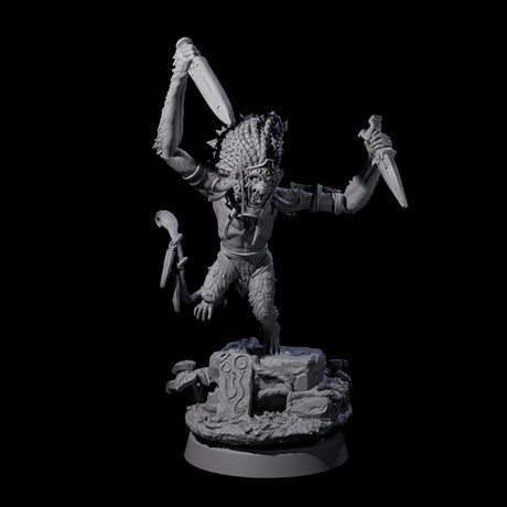 Swinging Hazodee Shaman C Miniature for Dungeons and Dragons, Pathfinder or other TTRPGs