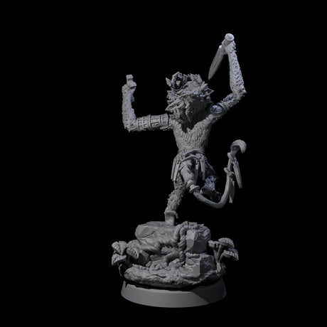 Swinging Hazodee Shaman C Miniature for Dungeons and Dragons, Pathfinder or other TTRPGs