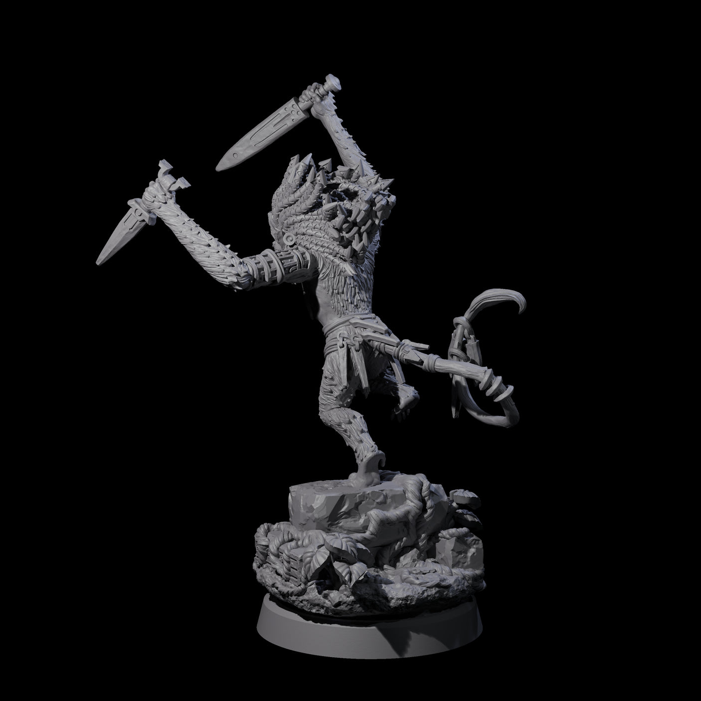 Swinging Hazodee Shaman C Miniature for Dungeons and Dragons, Pathfinder or other TTRPGs
