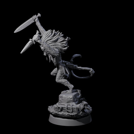 Swinging Hazodee Shaman C Miniature for Dungeons and Dragons, Pathfinder or other TTRPGs