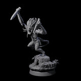Swinging Hazodee Shaman C Miniature for Dungeons and Dragons, Pathfinder or other TTRPGs