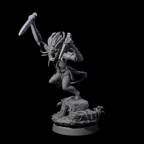Swinging Hazodee Shaman C Miniature for Dungeons and Dragons, Pathfinder or other TTRPGs
