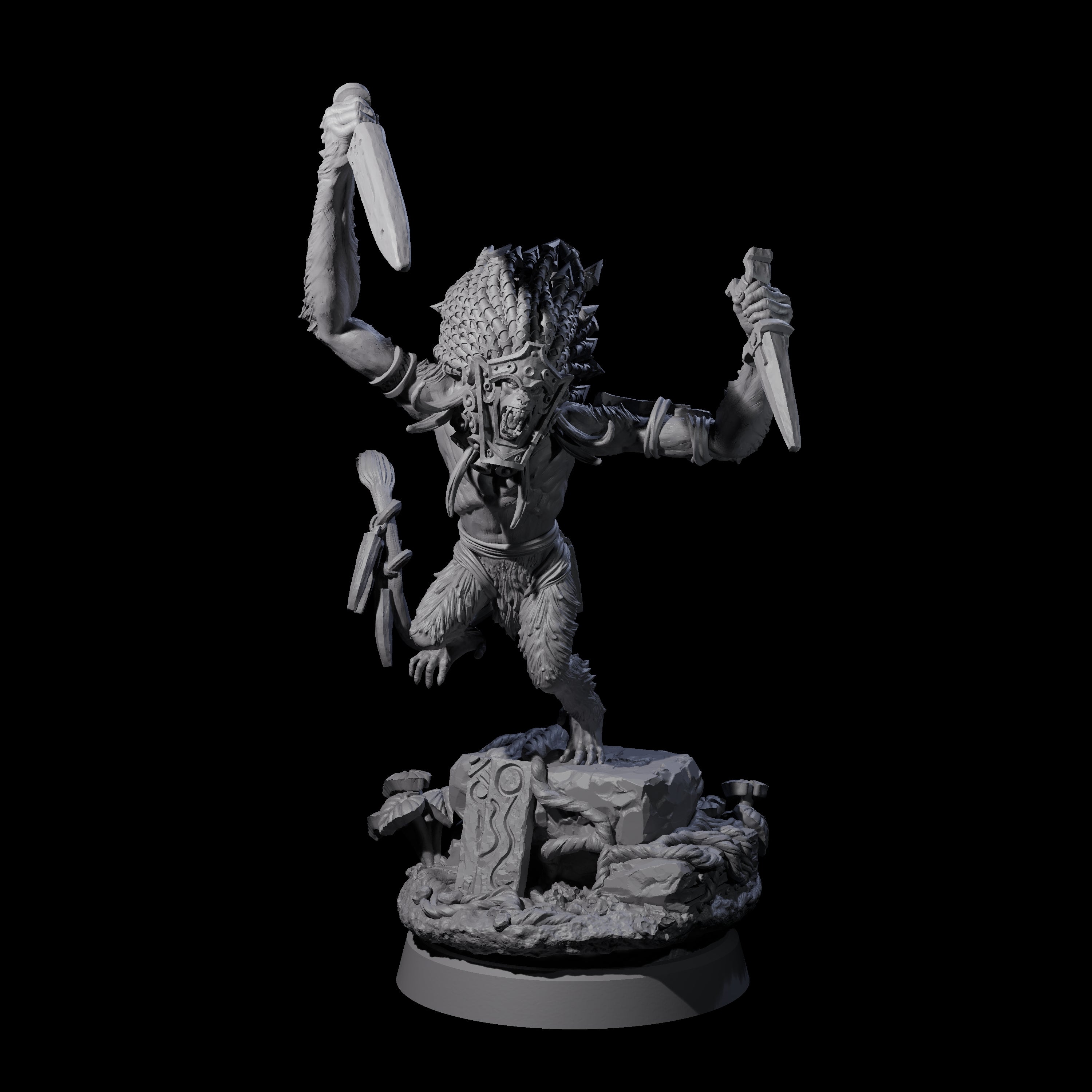 Swinging Hazodee Shaman C Miniature for Dungeons and Dragons, Pathfinder or other TTRPGs
