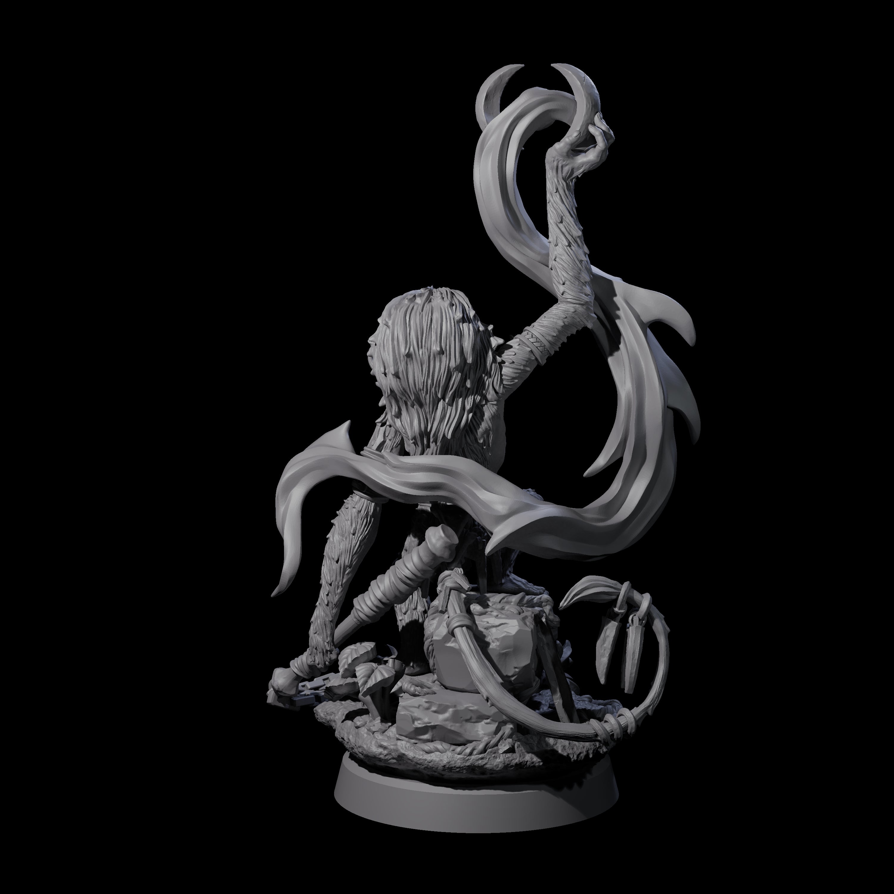Swinging Hazodee Shaman D Miniature for Dungeons and Dragons, Pathfinder or other TTRPGs