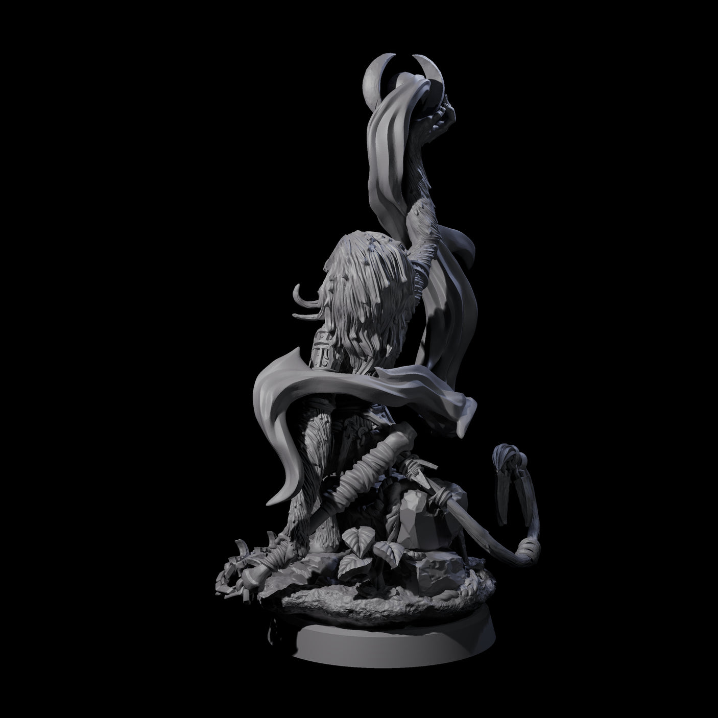 Swinging Hazodee Shaman D Miniature for Dungeons and Dragons, Pathfinder or other TTRPGs