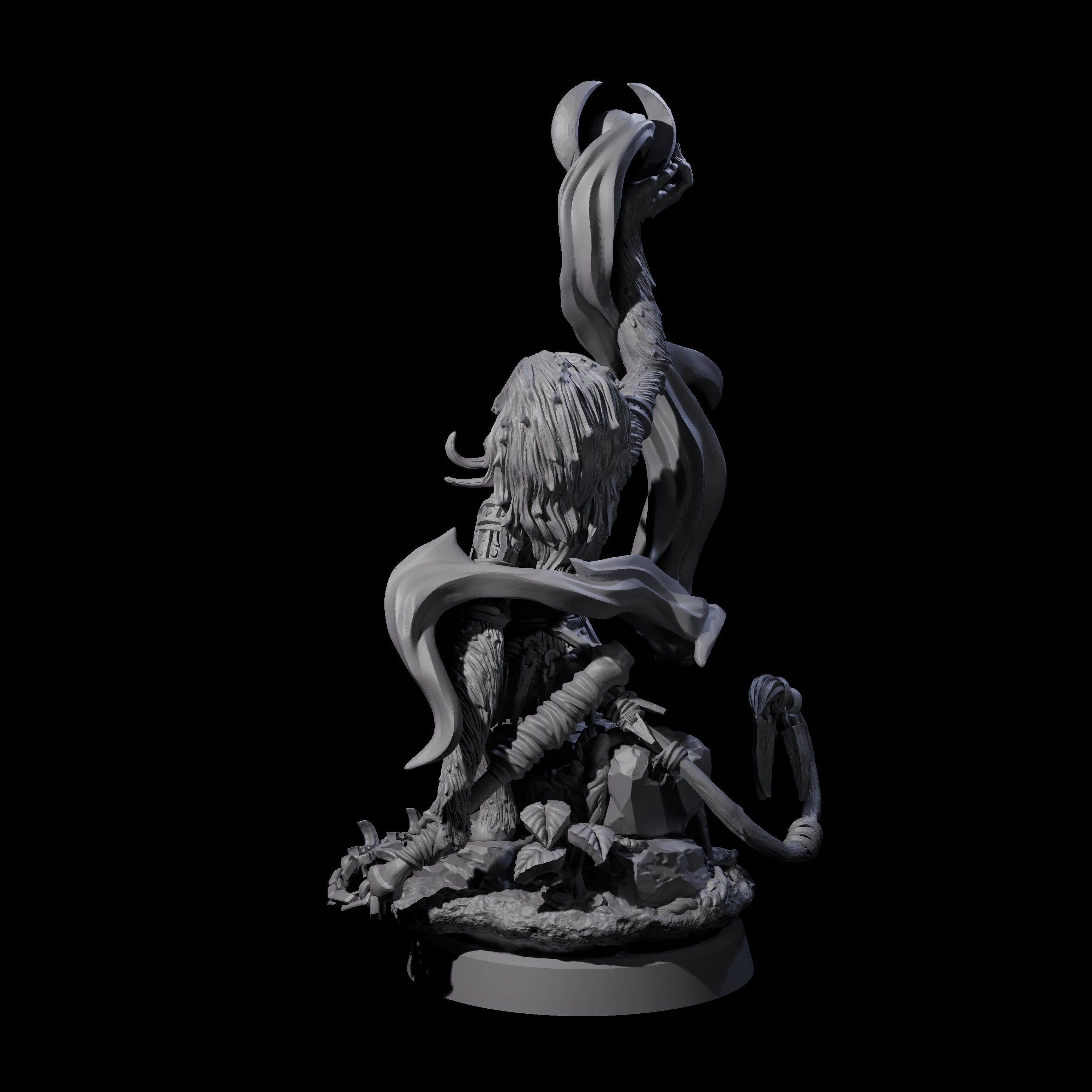 Swinging Hazodee Shaman D Miniature for Dungeons and Dragons, Pathfinder or other TTRPGs