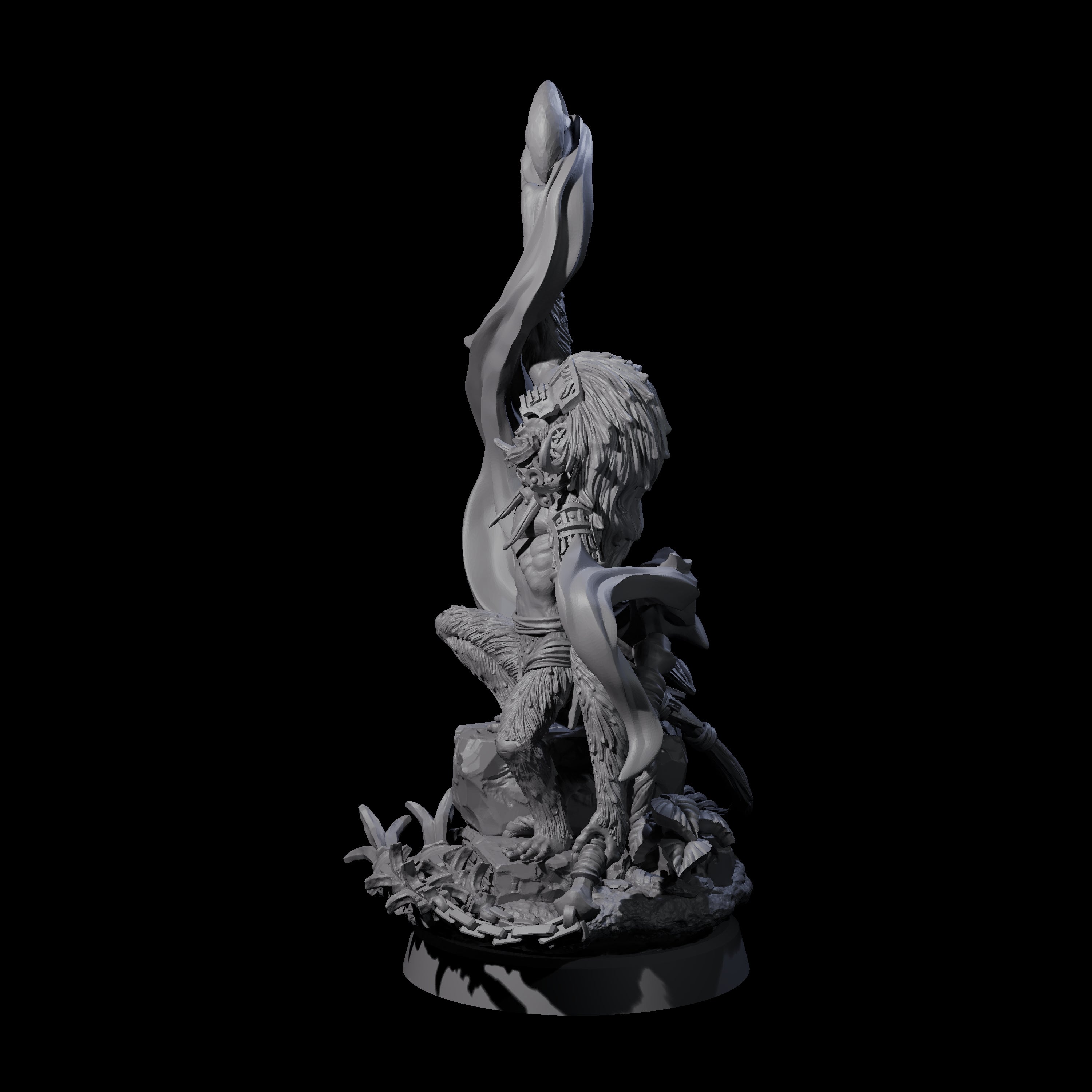 Swinging Hazodee Shaman D Miniature for Dungeons and Dragons, Pathfinder or other TTRPGs