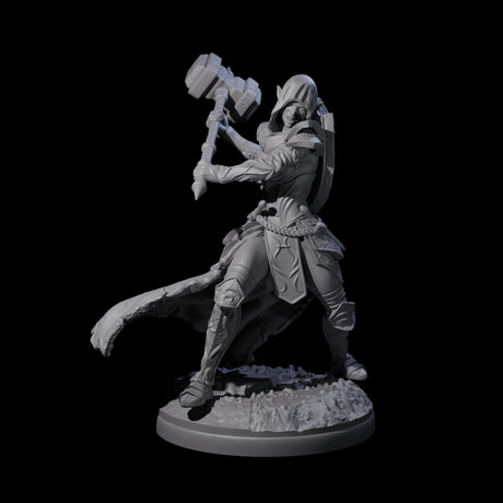 Swinging Holy Elf Cleric Miniature for Dungeons and Dragons, Pathfinder or other TTRPGs