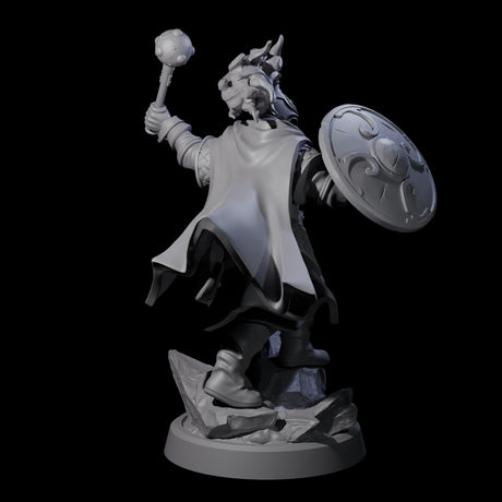 Swinging Mace Fighter Miniature for Dungeons and Dragons, Pathfinder or other TTRPGs