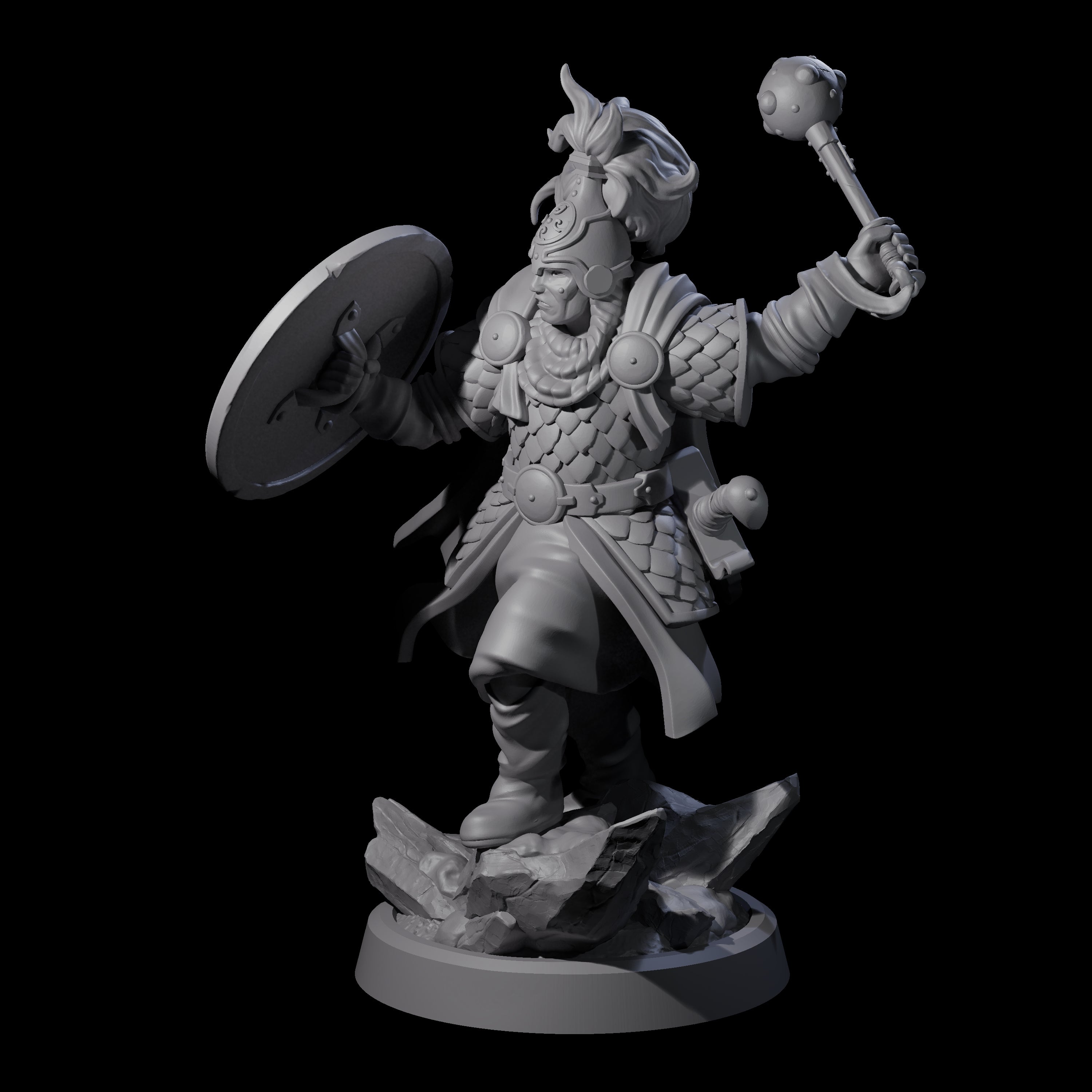 Swinging Mace Fighter Miniature for Dungeons and Dragons, Pathfinder or other TTRPGs