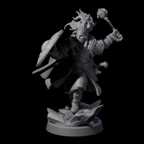 Swinging Mace Fighter Miniature for Dungeons and Dragons, Pathfinder or other TTRPGs