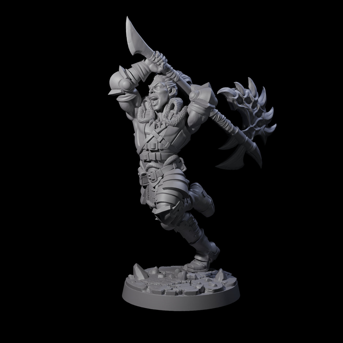 Swinging Mega Axe Barbarian Miniature for Dungeons and Dragons, Pathfinder or other TTRPGs