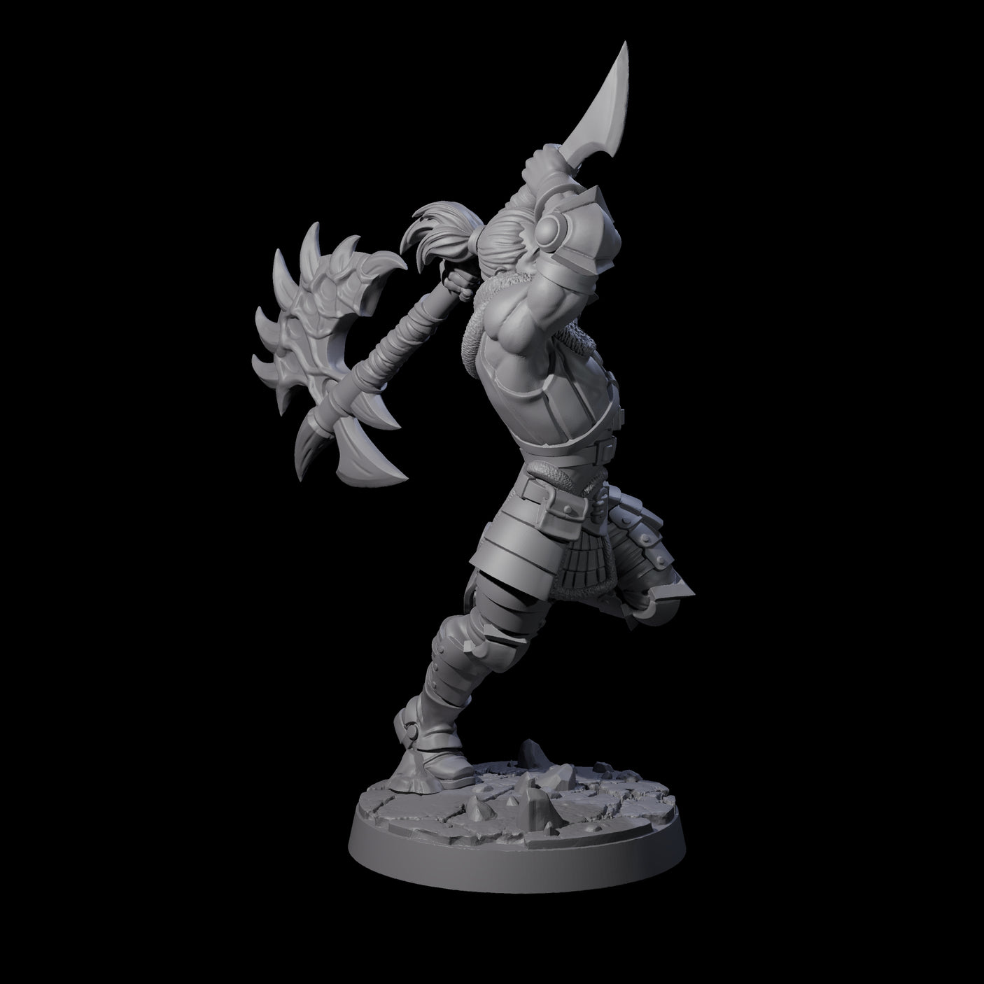 Swinging Mega Axe Barbarian Miniature for Dungeons and Dragons, Pathfinder or other TTRPGs