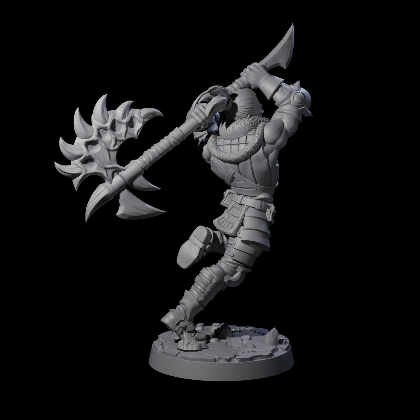 Swinging Mega Axe Barbarian Miniature for Dungeons and Dragons, Pathfinder or other TTRPGs